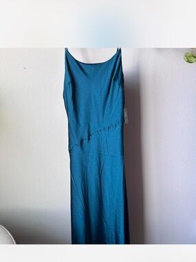 Express Teal Slip Dress with Spaghetti Straps M